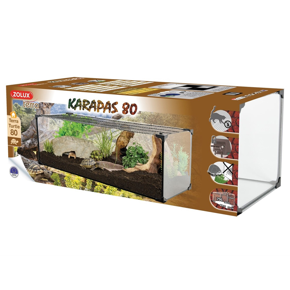 Zolux Karapas Terra Pro 80 - szklane terrarium dla żółwi 80x35x25cm 80L.jpg